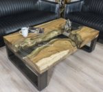 Couchtisch günstig mit Holz, Rohstahl und Glas